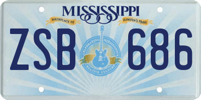 MS license plate ZSB686