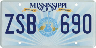 MS license plate ZSB690
