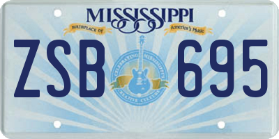 MS license plate ZSB695