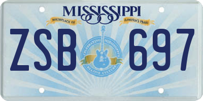 MS license plate ZSB697