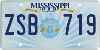 MS license plate ZSB719
