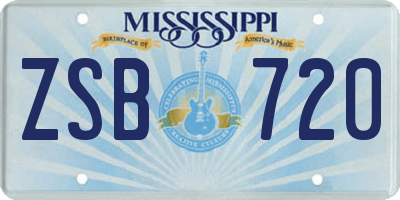 MS license plate ZSB720