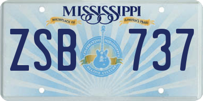 MS license plate ZSB737