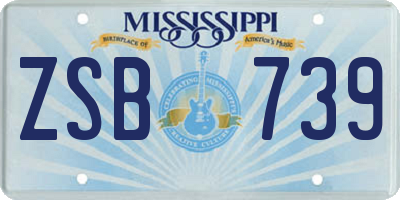 MS license plate ZSB739