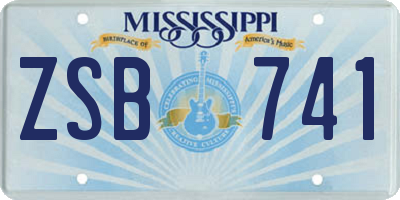 MS license plate ZSB741