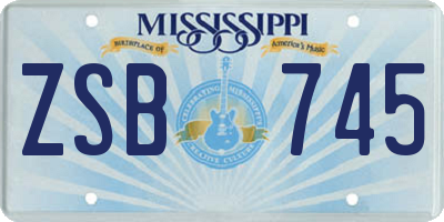 MS license plate ZSB745