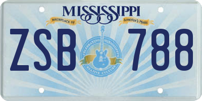 MS license plate ZSB788