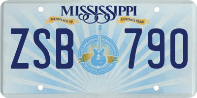 MS license plate ZSB790