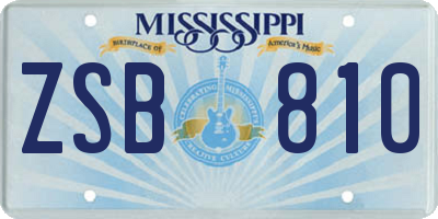 MS license plate ZSB810
