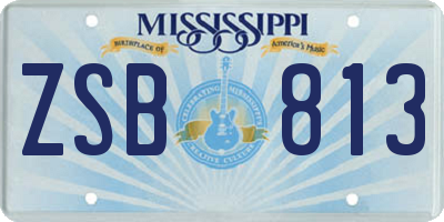 MS license plate ZSB813