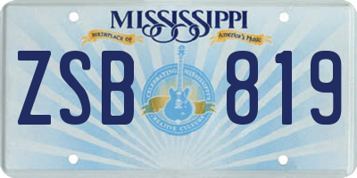 MS license plate ZSB819
