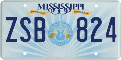 MS license plate ZSB824