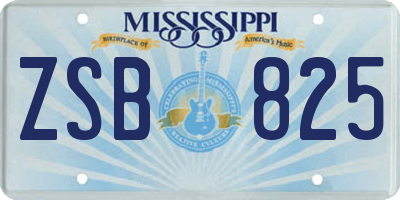 MS license plate ZSB825
