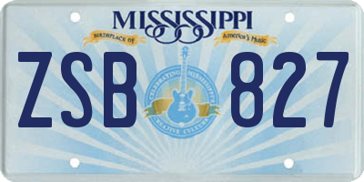 MS license plate ZSB827