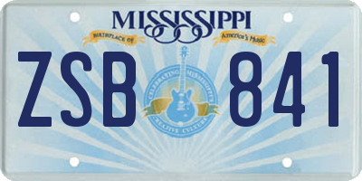 MS license plate ZSB841