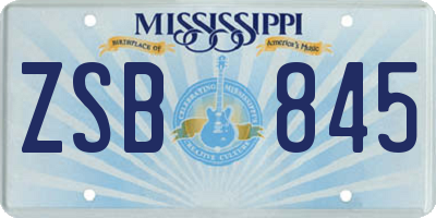 MS license plate ZSB845