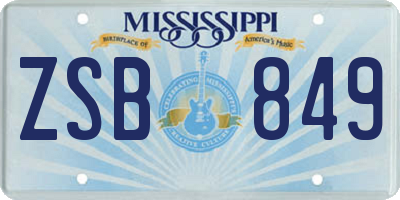 MS license plate ZSB849