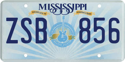 MS license plate ZSB856