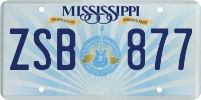 MS license plate ZSB877