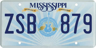 MS license plate ZSB879