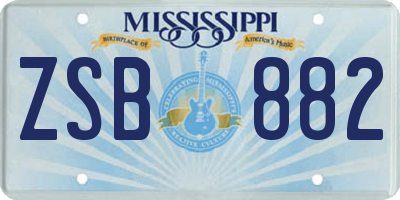 MS license plate ZSB882
