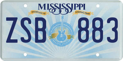 MS license plate ZSB883