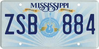 MS license plate ZSB884
