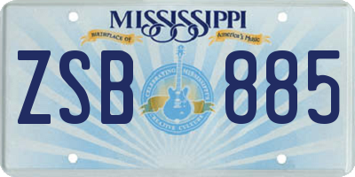 MS license plate ZSB885