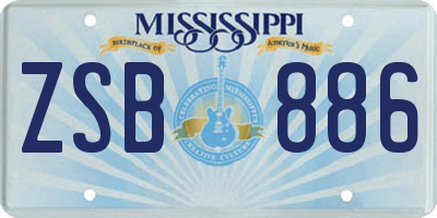 MS license plate ZSB886