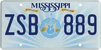 MS license plate ZSB889