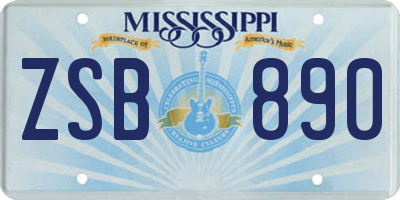 MS license plate ZSB890