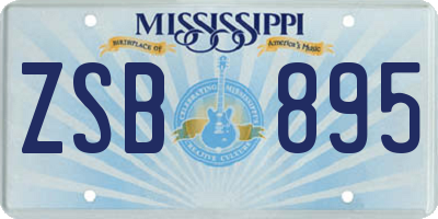 MS license plate ZSB895