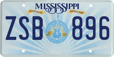MS license plate ZSB896