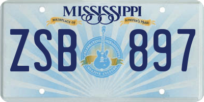 MS license plate ZSB897