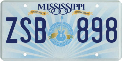 MS license plate ZSB898