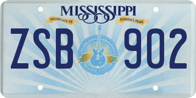 MS license plate ZSB902