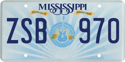 MS license plate ZSB970