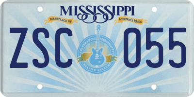 MS license plate ZSC055
