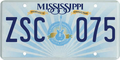 MS license plate ZSC075