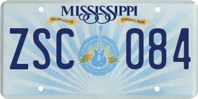 MS license plate ZSC084