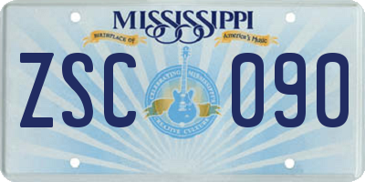 MS license plate ZSC090