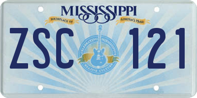 MS license plate ZSC121