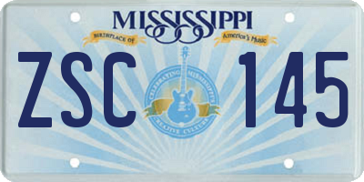 MS license plate ZSC145