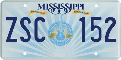 MS license plate ZSC152