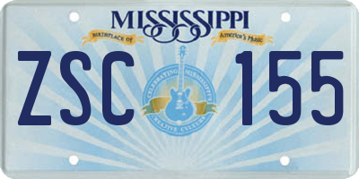 MS license plate ZSC155
