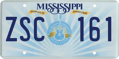 MS license plate ZSC161