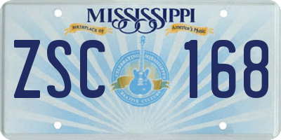 MS license plate ZSC168