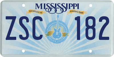 MS license plate ZSC182