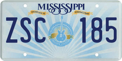 MS license plate ZSC185