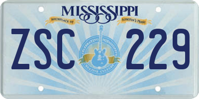 MS license plate ZSC229